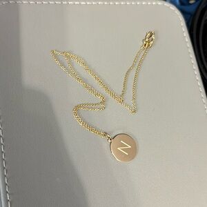 N engraved gold necklace